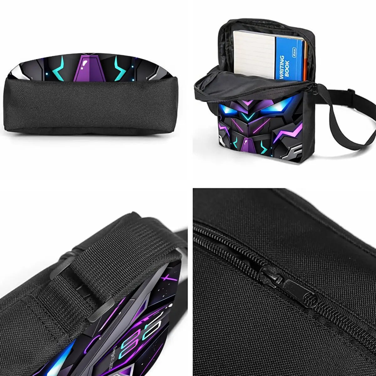 Mechanical Robots Print 3Pcs/Set Backpack with Messenger Bags ,Pencil Bags for Boy/Girl Best Gift Cartoon Student School Bags