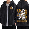 Anime Jojo Bizarre Adventure Zipper Hoodies Johnny Joestar STEEL BALL RUN Manga Zip Up Sweatshirts Men Fashion Pullovers Coats