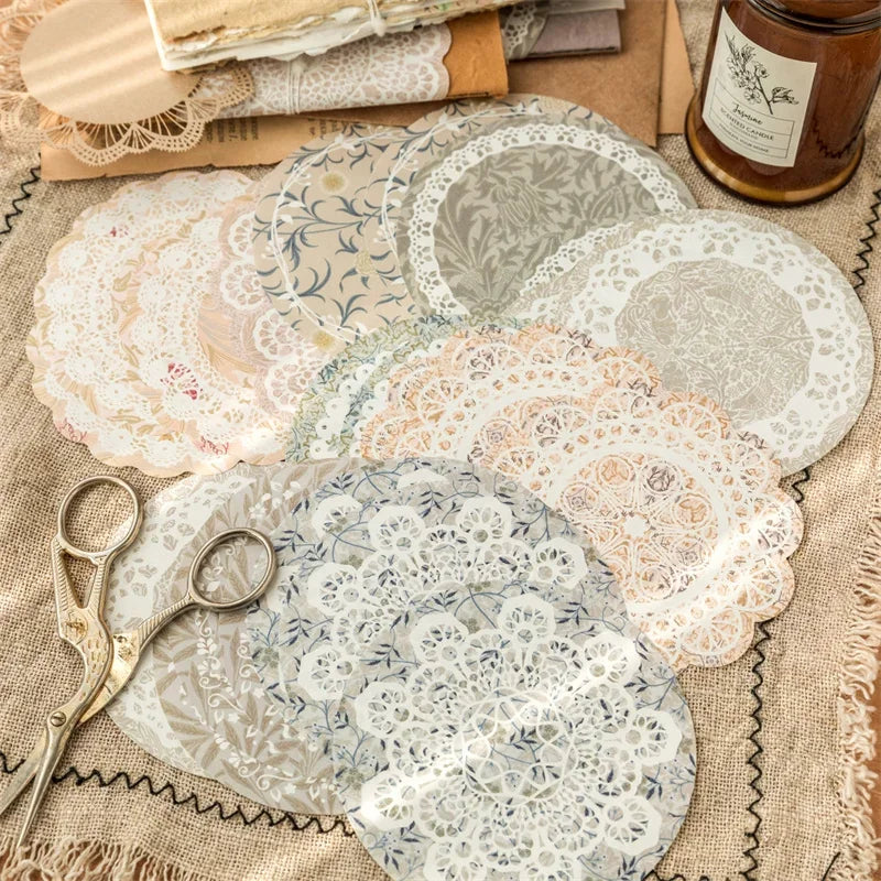 30Packs Memo Book Flower Story Flower Lace Message Notebook Letters Between Flowers DIY Decoration Material Note 150*115MM