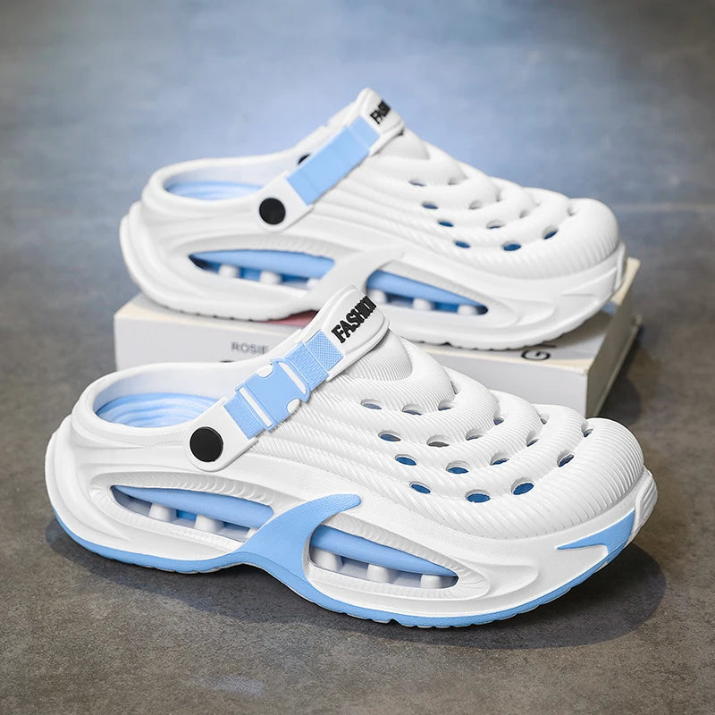 Fashion Sandals Hollow Platform Clogs EVA Cushion Slides Anti-odor Outdoor Beach Slippers Walking Sandals Men Women Size 36-47