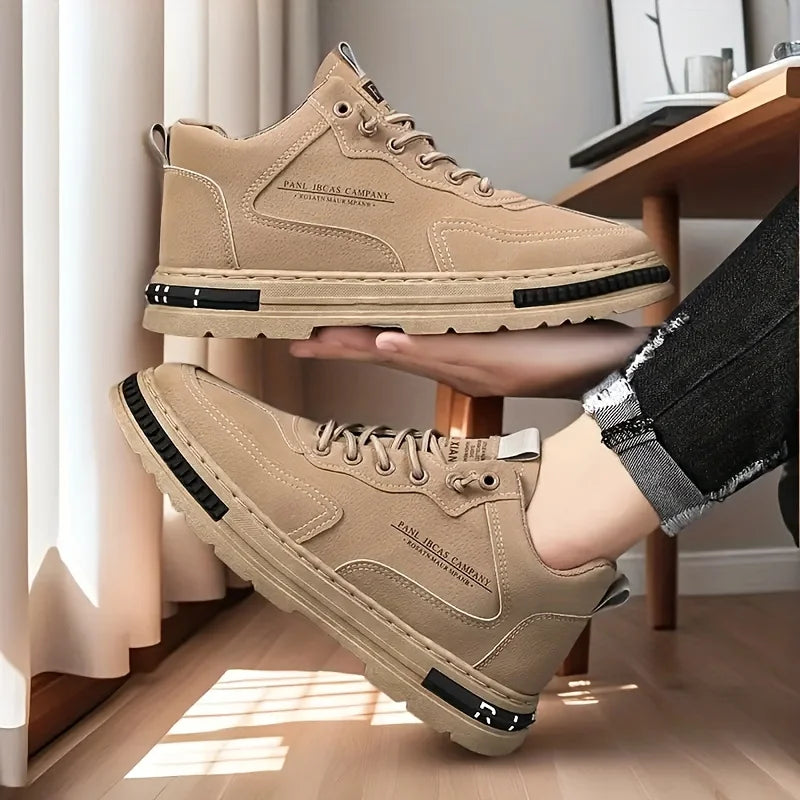 Men's Fashion Classic Work Shoes Comfortable Anti-Slip Lace-Up Casual Sports Shoes Suitable for Men's Outdoor Activities Hiking