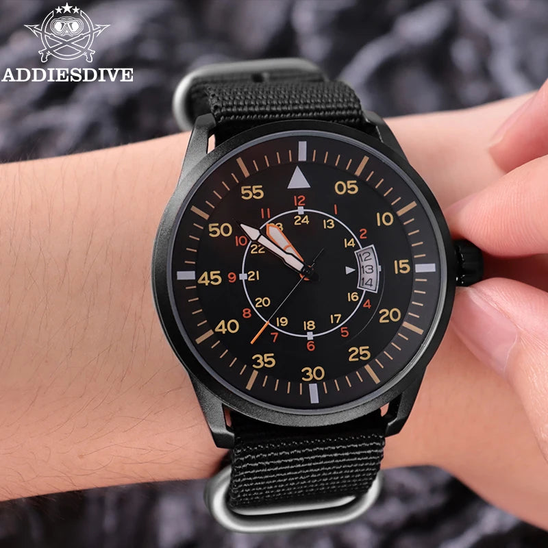 ADDIESDIVE Men  Watches Luxury Luminous Wristwatches Reloj Hombre 50M Waterproof Date Men's Quartz Watch Relogio Masculino
