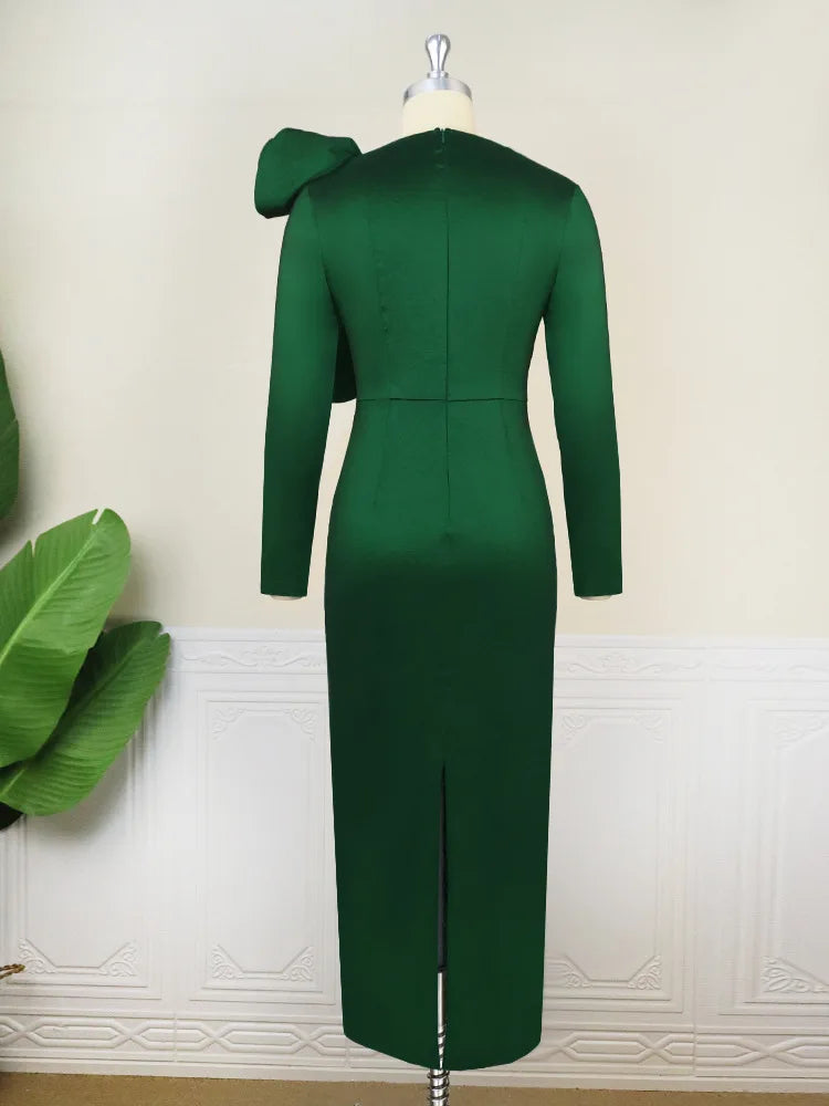 Prom Dresses Elegant Beautiful Womens Dresses Plus Size Elegant Party Dress Lotus Leaf One-Step Luxury Long Evening Dress HXY03