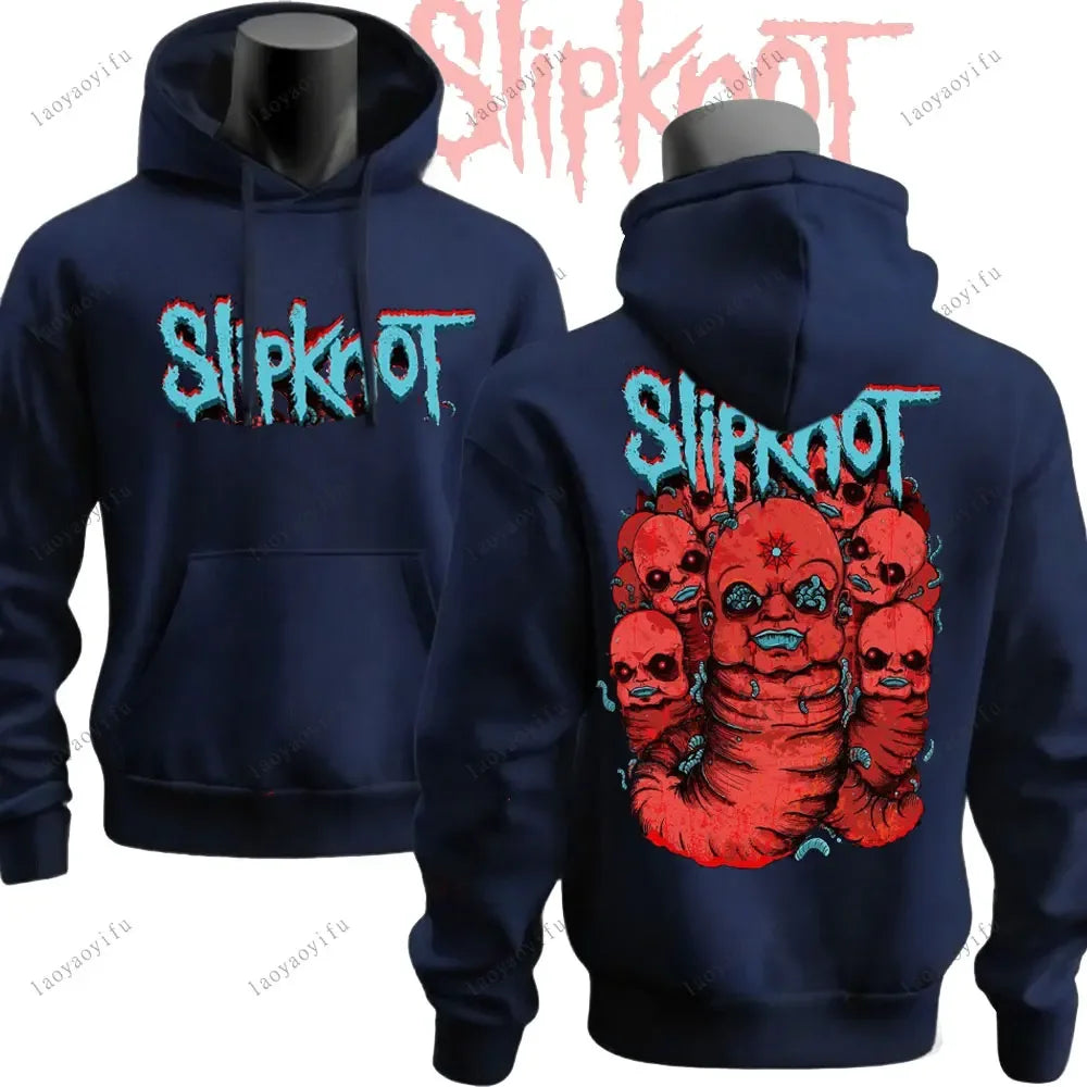 Winter Vintage Slipknots Prepare for Hell Tour Black Hoodies Heavy Metal Rock Band Men Hip Hop Aesthetic Sweatshirt Men Clothing