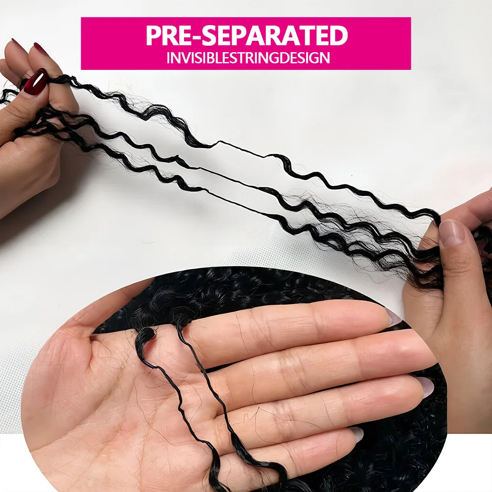 14 16 18 Inch Miracle Knots Crochet Human Hair Burmese Curly Hair Extensions 1/2/3 Bulk And Braiding Hair Deep Wave Pre-Separate Feather Crochet Human Hair 60g 3 Days Delivery To FR Brazilian ALIANNA Hair Bundles Human Hair 1