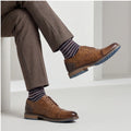 Men's Dress Shoes Burnished Finish Shoes For Man Office Shoes Man Blue Outsole Accents Men Cap Toe Shoes