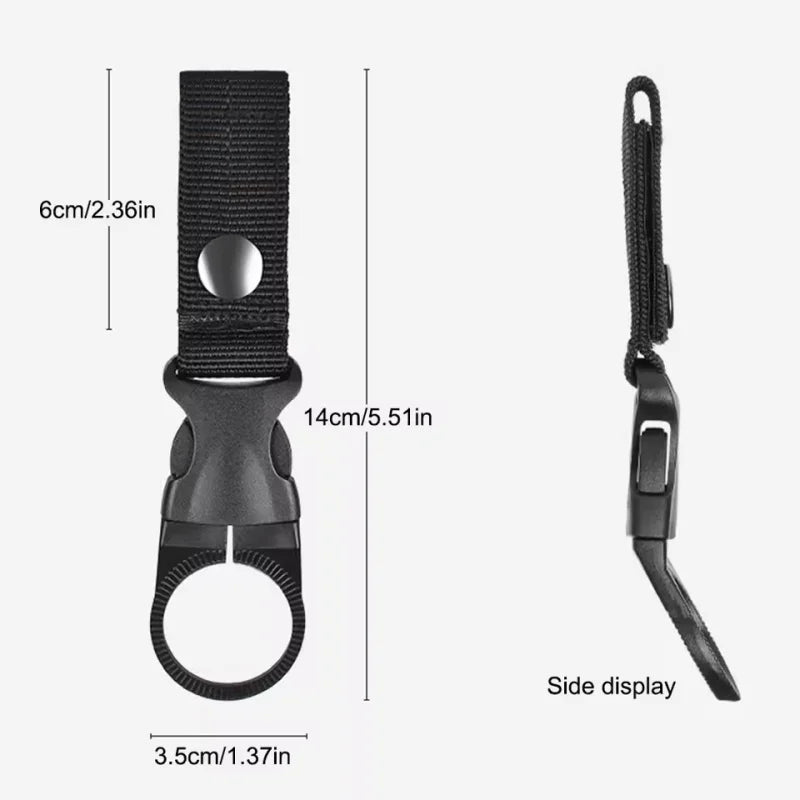 Buckle Hook Water Bottle Holder Clip Climbing Carabiner Belt Backpack Hanger Hooks Water Bottle Nylon Webbing Multifunction Wate
