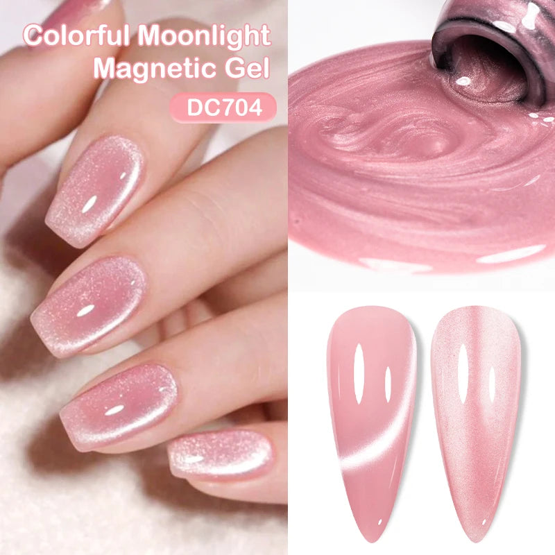 Moonlight Cat Magnetic Gel Nail Polish Candy Color Semi Permanent UV Gel Varnish for Summer Nails Soak Off Nail Art Manicure DIY