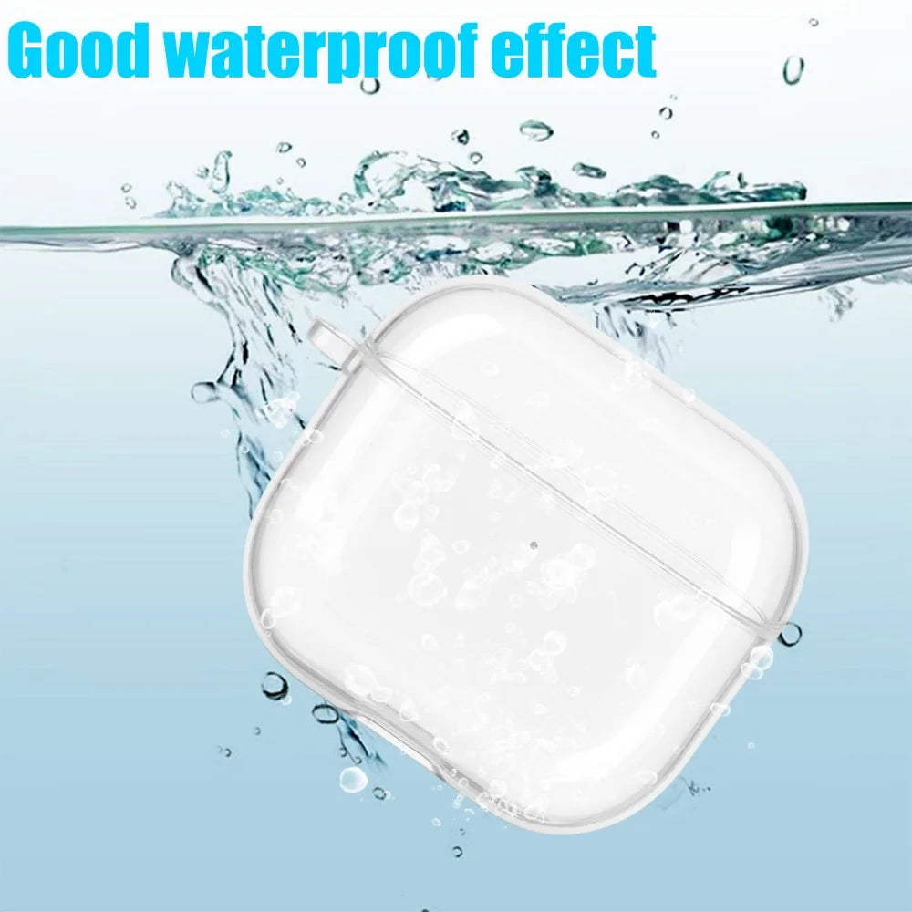 Transparent Frosted Earphone Case for Air Pods 4 New Soft TPU Protective Cover with Hook Strap Accessories Protective Cases
