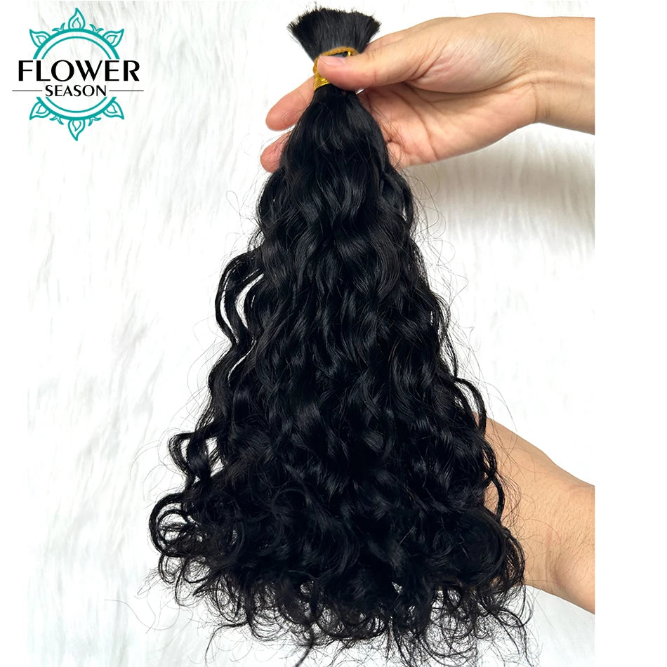 Bulk Hair For Braiding Human Hair Loose Wave Braids Hair Double Drawn Full End Bulk Human Hair Extensions 1/2/3Bundles No Weft