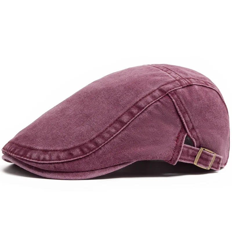 Hot Sale Vintage Painter Beret Unisex Fashion Flat Visor Cap Casual Autumn Retro Cotton Solid Newsboy Hat Summer Adjustable