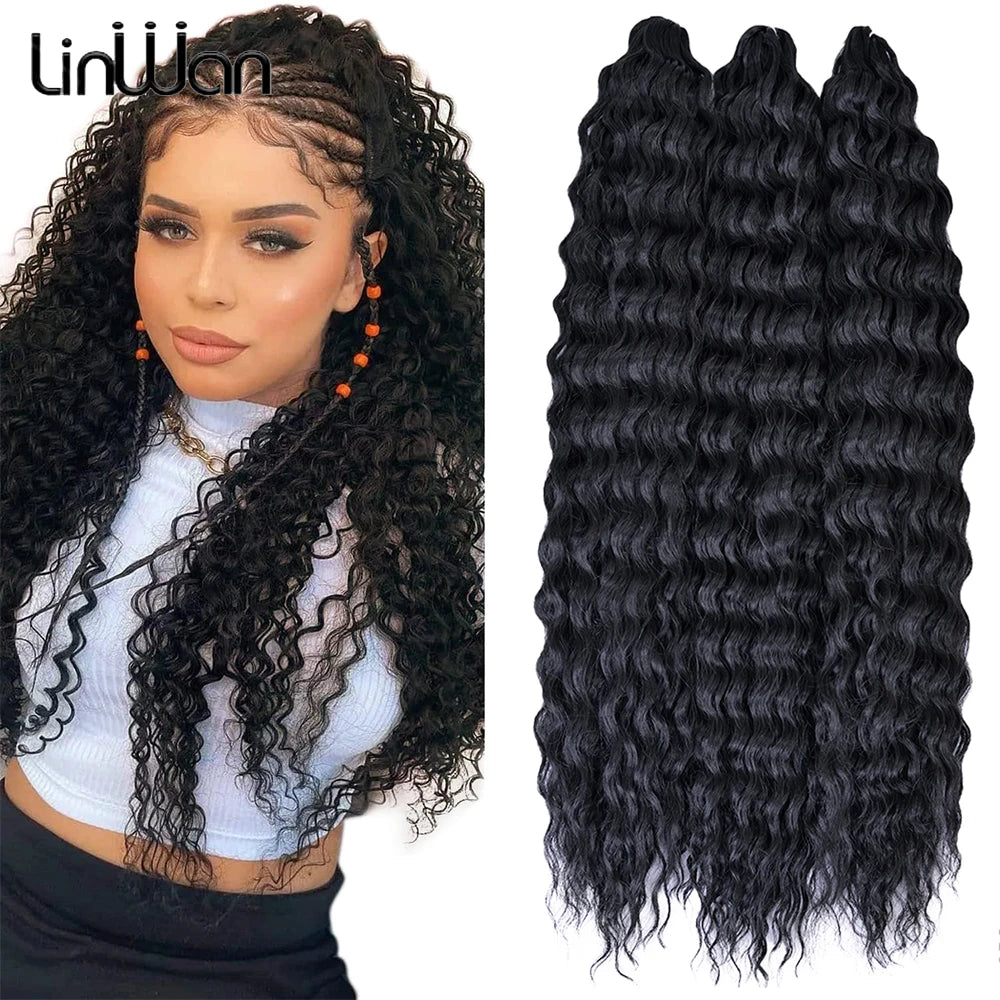 African Curls Deep Wave Twist Crochet Hair Ariel Curl Hair Synthetic Afro Curls Ombre Blonde Braiding Hair Extensions For Women