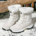 Women's winter boots, mid calf warm lined snow boots, non slip warm shoes, fashionable casual women's boots 2025
