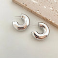 Fashion Chunky C-shape Drop Earrings for Women Geometry Round Circle Dangle Earrings Punk Party Simple Design Jewelry