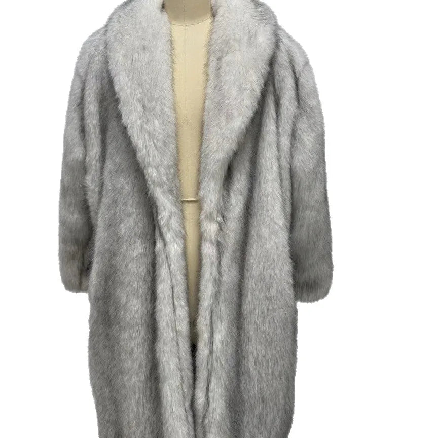 New Faux Fur Coat Winter Long Style Fashion Faux Fox Fur Coat Women Puffy ZF1576