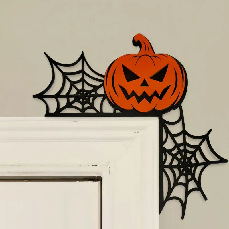 Halloween New Wooden Door Frame Decoration Door Corner Home Spider Bat Ghost Decoration Gothic Style Halloween Ornament