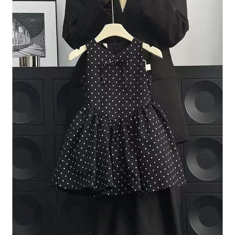 Summer New Polka Dot Girls' Dress Baby Kids Clothing 2025 Stylish and Elegant Princess Baby Dress for Girls