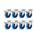 Set of Transport Rollers 100mm for Industrial Transport & Logistics 4/8x Swivel Casters with Brake, 150kg per Wheel