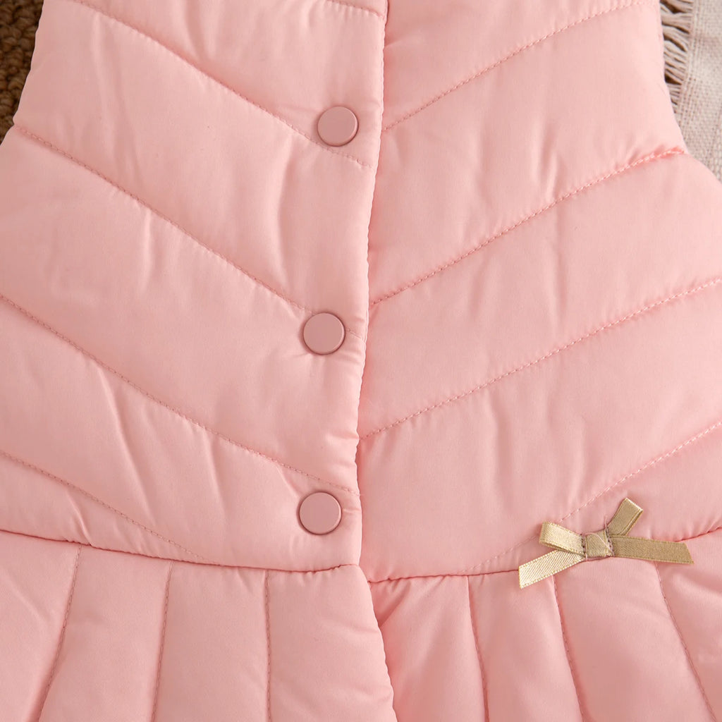 Baby Girl Clothing Summer Solid Color Warm Sleeveless Girl Coat Vest Cute Bow Girl Vest Outerwear