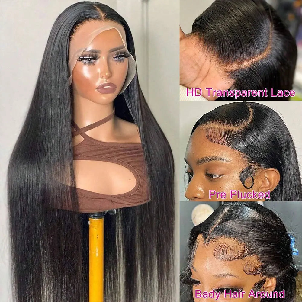 13x6 HD Lace Frontal Wig Human Hair 250% Density Straight 13x4 Lace Front Wigs Human Hair Glueless Wig Brazilian Human Hair Wigs For Women