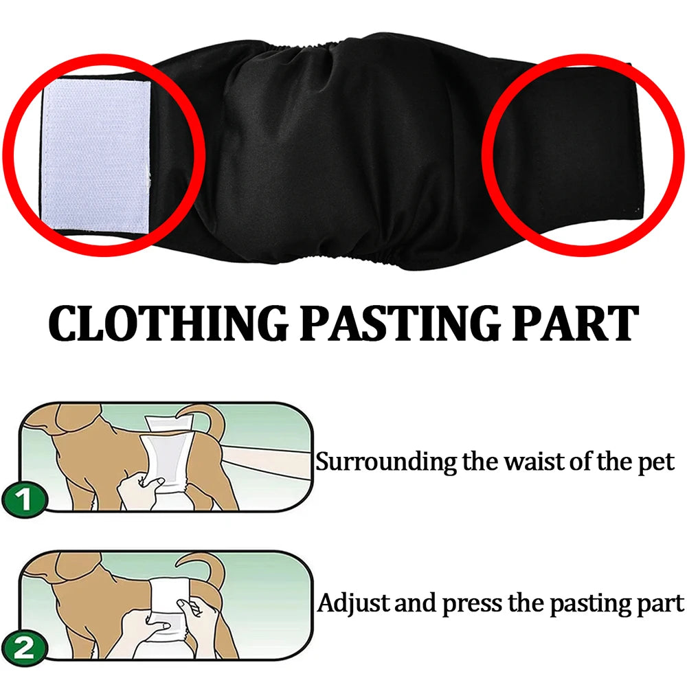 Washable Large Male Dog Diaper High Absorbing Pet Clothes Nappies For Small Medium Big Dogs Leak-proof Puppy Pee Pant Supplies