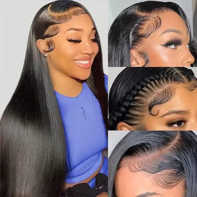 Geeta 200% Density HD Transparent 5X5 Lace Closure Wig Pre Plucked Bone Straight 13x6 Lace Front Human Hair Wigs for Black Women
