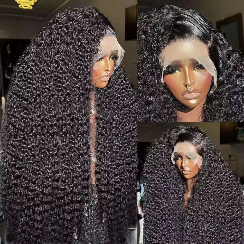 300 Density Deep Wave Frontal Wig 13x6 Hd Glueless 100% Human Hair Water Wave Curly Lace Front Wig For Women 30 34inch On Sale