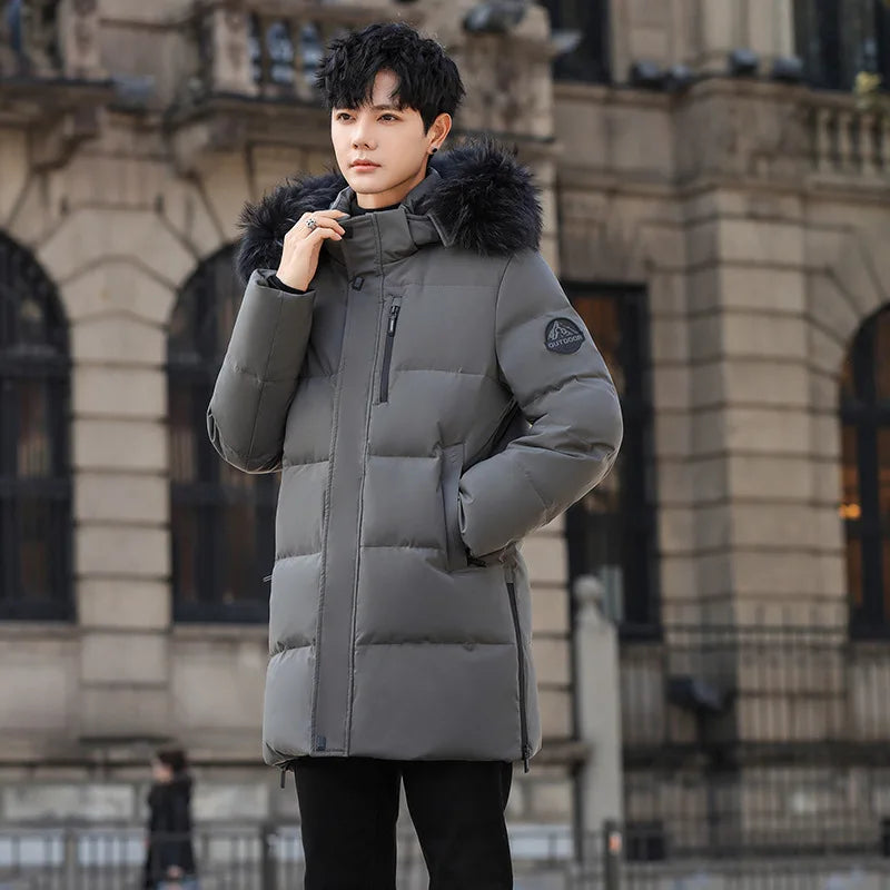 High Brand White Goose Down Jacket Coat Parka Men's Clothing Winter Padded Puffer Jackets Luxury Hooded Padding Outerwear HWY309