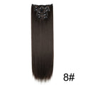 Synthetic 6pcs/set Long Straight Hair Extensions Ultra-Invisible Full Head Clip in Hair Extensions 24Inch for Women Daily Wear