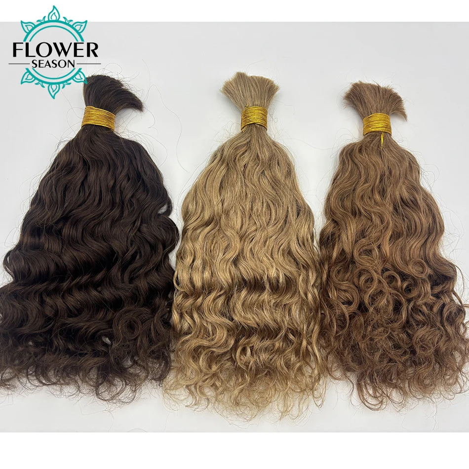 Bulk Hair For Braiding Human Hair Loose Wave Braids Hair Double Drawn Full End Bulk Human Hair Extensions 1/2/3Bundles No Weft