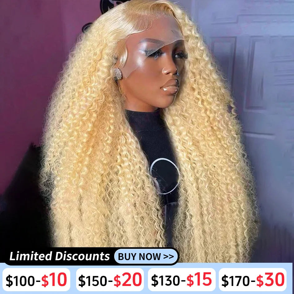 Blonde Wig Human Hair Deep Wave 13x6 Hd Lace Frontal Wig 250 Density Brazilian Front Wigs Pre Plucked 613 Curly Human Hair Wigs