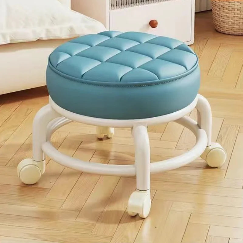 Universal Caster Round Low Rolling Stool Movable Seat for Kids Walking Training Household Shoe Change Bench