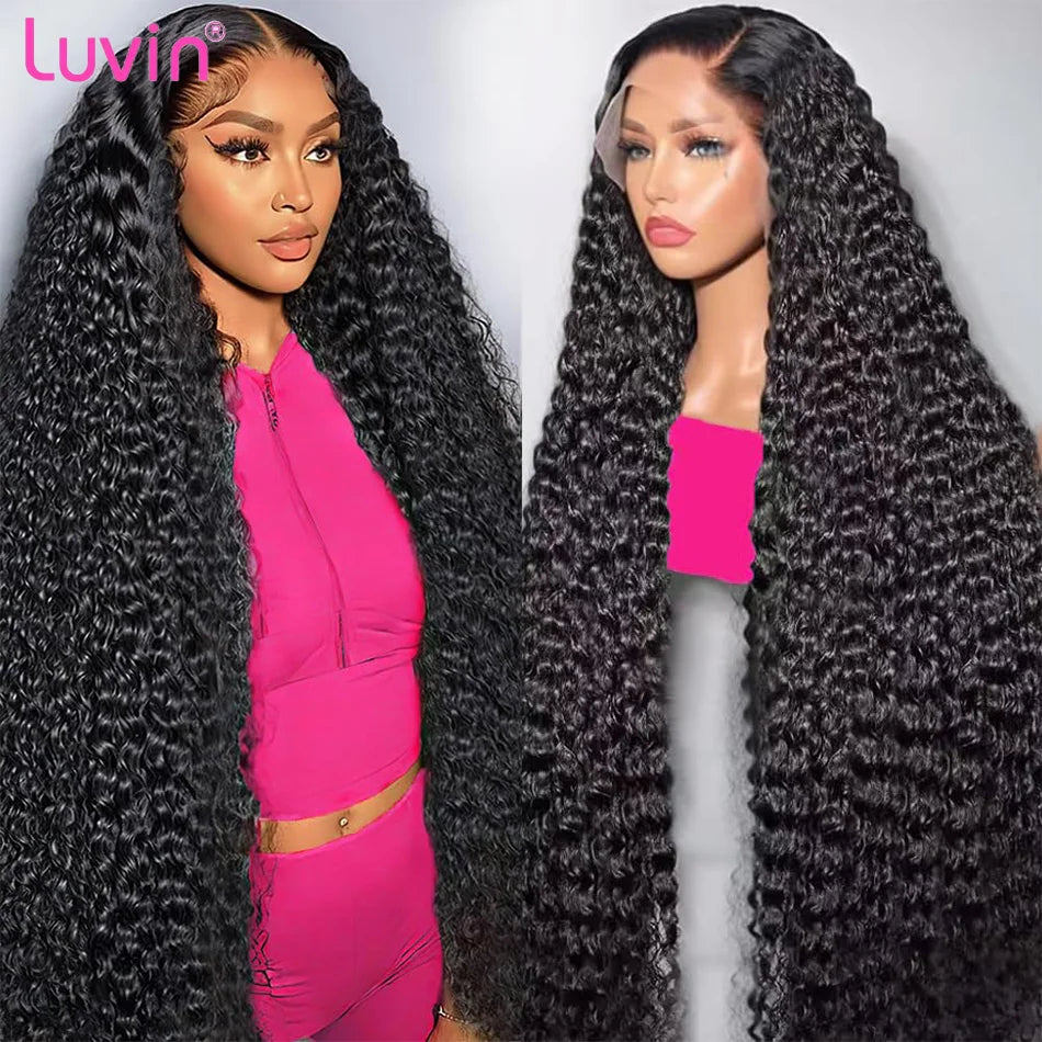 Luvin Hd Loose Deep Wave 30 36 Inch 13x6 13x4 Lace Frontal Wig Human Hair Glueless 5x5 Hd Lace Closure Curly Lace Front Wigs