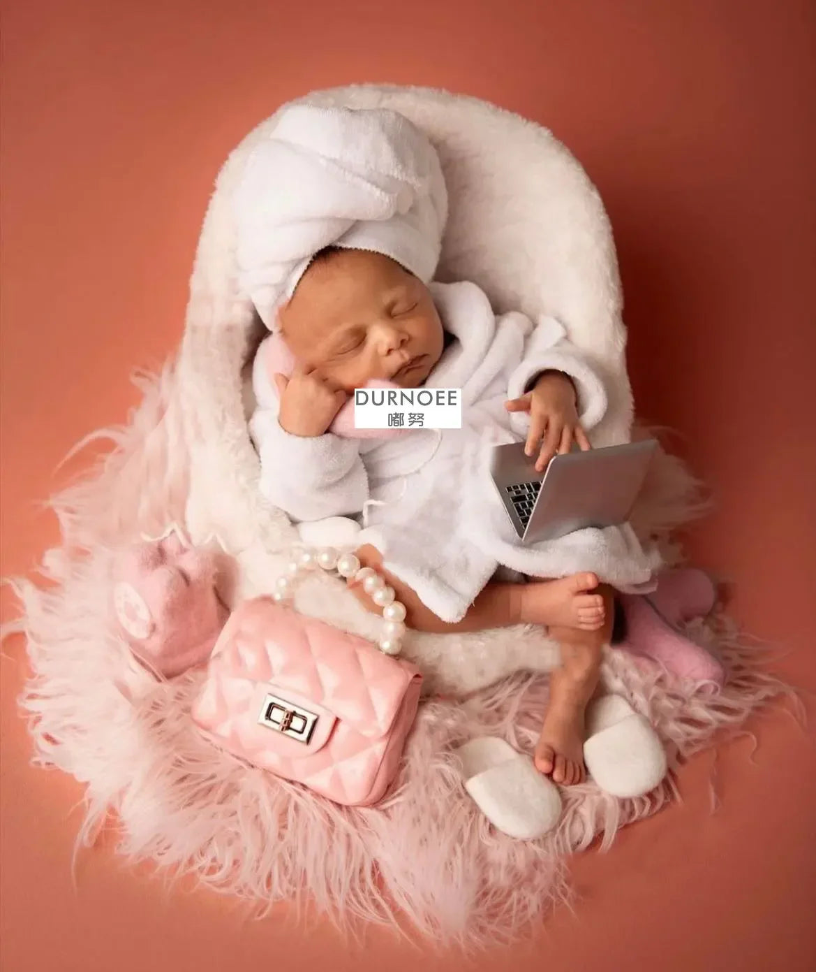 Baby Newborn Photography Props Baby Girl Lace Dress Romper Bodysuits Outfit  Hat Headband Photography Clothing