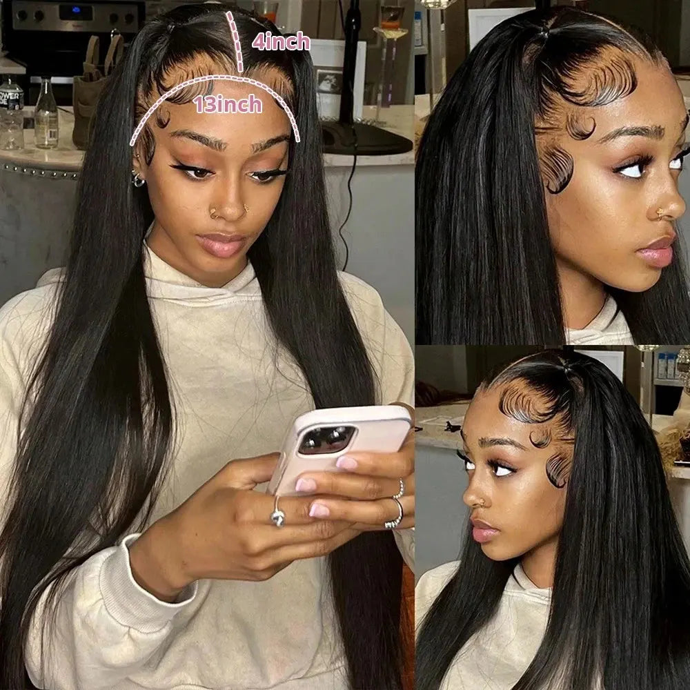 13x6 HD Lace Frontal Wig Human Hair 250% Density Straight 13x4 Lace Front Wigs Human Hair Glueless Wig Brazilian Human Hair Wigs For Women