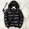 New Fashion Men Shiny Puffer Jackets Man Hooded Casual White Duck Down Coats Quality Male Outdoor Windproof Warm Jackets Size 4X