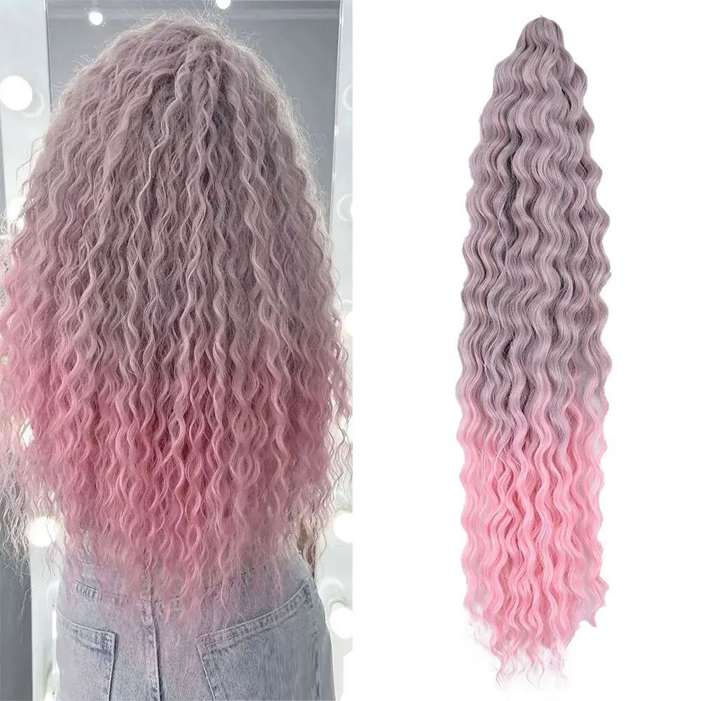 African Curls Deep Wave Twist Crochet Hair Ariel Curl Hair Synthetic Afro Curls Ombre Blonde Braiding Hair Extensions For Women